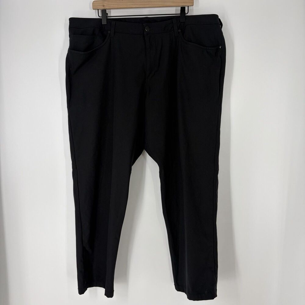 Lululemon ABC Classic Fit 5 Pocket Pants Size 42x30 Mens Black Warpstreme Preppy